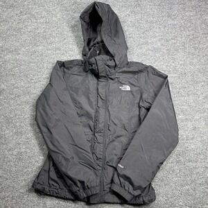 The North Face HyVent Rain Jacket Womens S Black Hooded Windbreaker